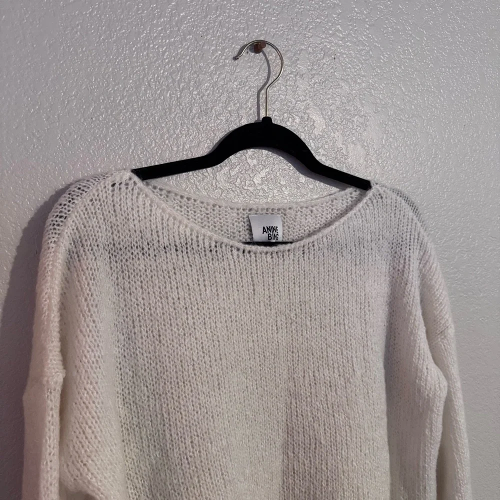 Anine Bing Lightweight White Knit Sweater‎ - Picture 7 of 7
